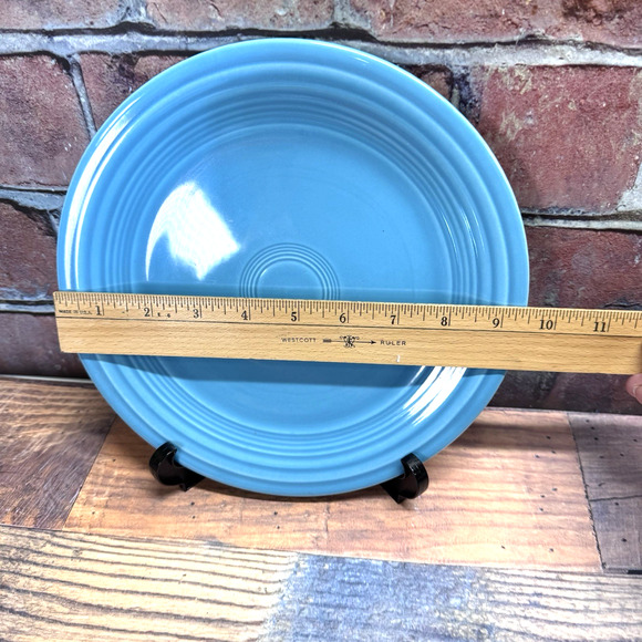 Vtg Fiestaware Dinner Plate 9.5" Turquoise Blue Teal Homer Laughlin Early Stamp - Picture 3 of 5